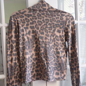 Cheetah Print Turtleneck Top